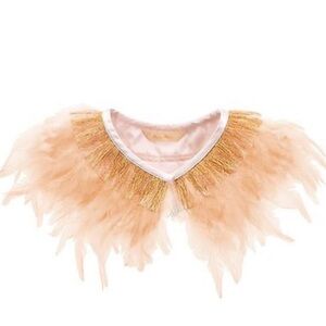 Meri Meri Gold and Cream Feather Collar